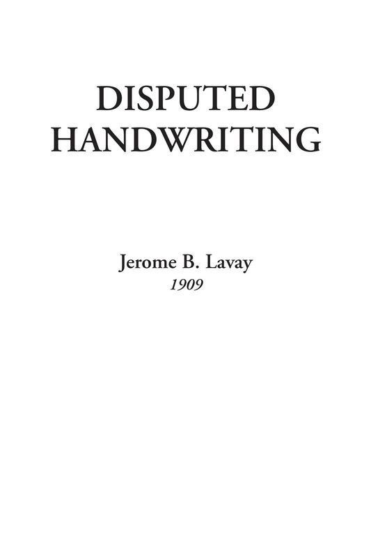 Disputed Handwriting