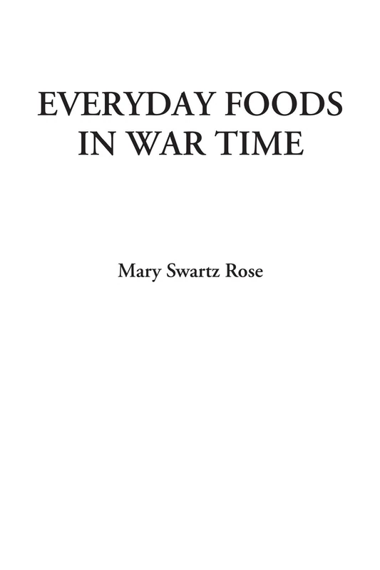 Everyday Foods in War Time