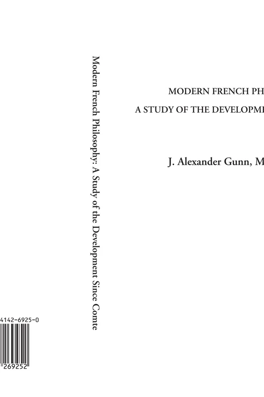 Modern French Philosophy: A Study of the Development Since Comte