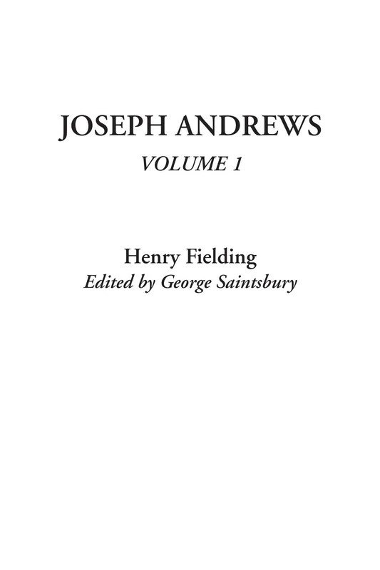Joseph Andrews, Volume 1