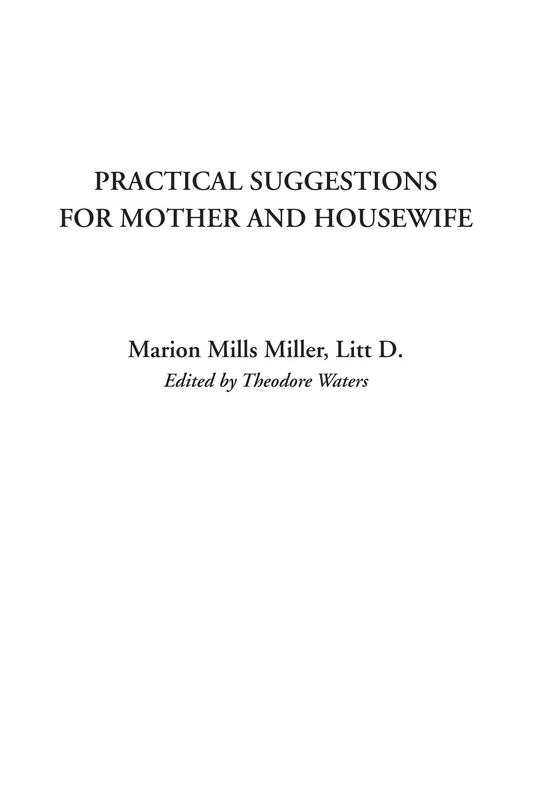 Practical Suggestions for Mother and Housewife
