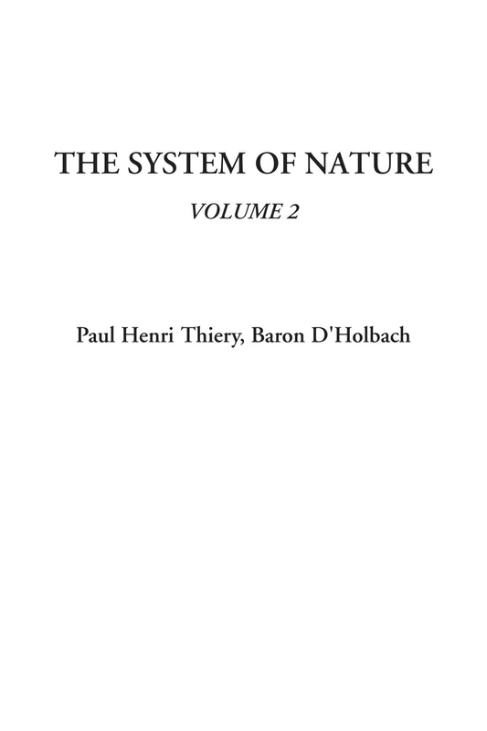 The System of Nature, Volume 2