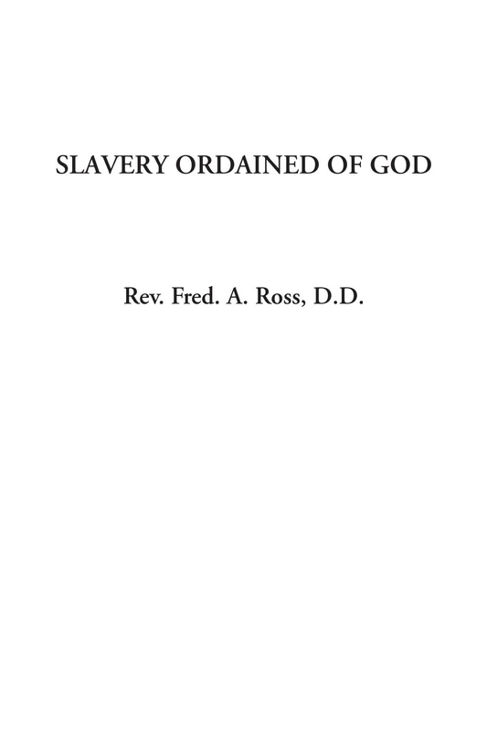 Slavery Ordained of God