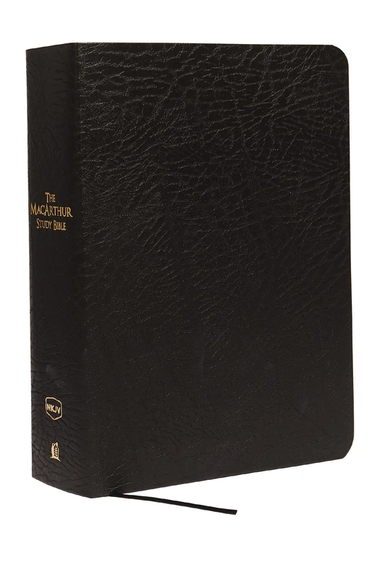 NKJV, MacArthur Study Bible, Large Print, Black Bonded Leather, Thumb Indexed: Unleashing God's Truth One Verse at a Time (Holy Bible, New King James Version)