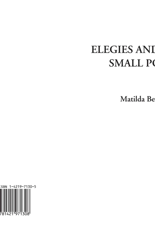 Elegies and Other Small Poems - Image 1