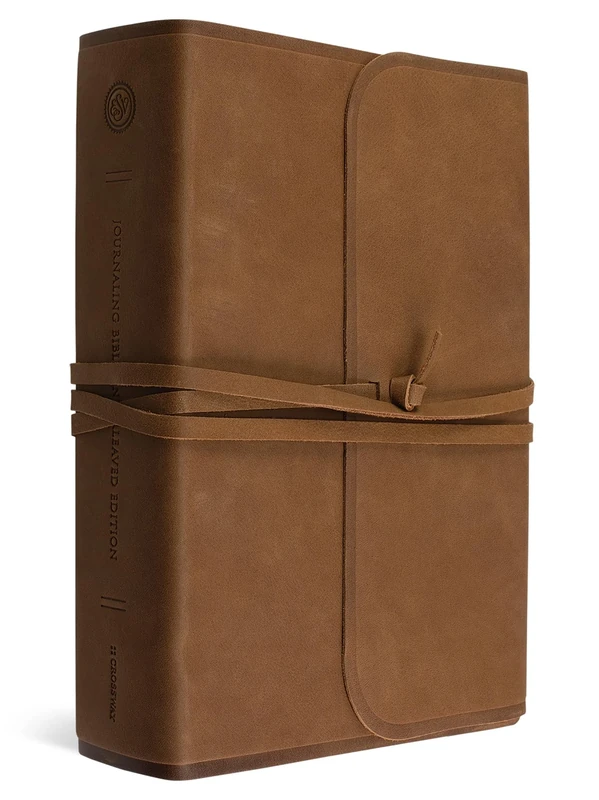 ESV Journaling Bible, Interleaved Edition (Brown, Flap with Strap): English Standard Bible, Brown, Flap With Strap, Natural Leather, Journaling Bible, Interleaved Edition
