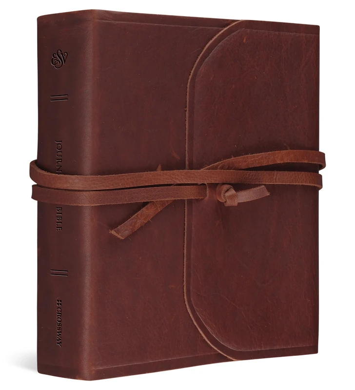 ESV Journaling Study Bible (Natural Leather, Brown, Flap with Strap): English Standard Version, Brown, Flap With Strap