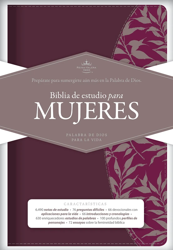 RVR 1960 Biblia de Estudio para Mujeres, vino tinto/fucsia símil piel: Reina-valera 1960, vino tinto/fucsia símil piel, Burgundy/Fuchsia LeatherTouch