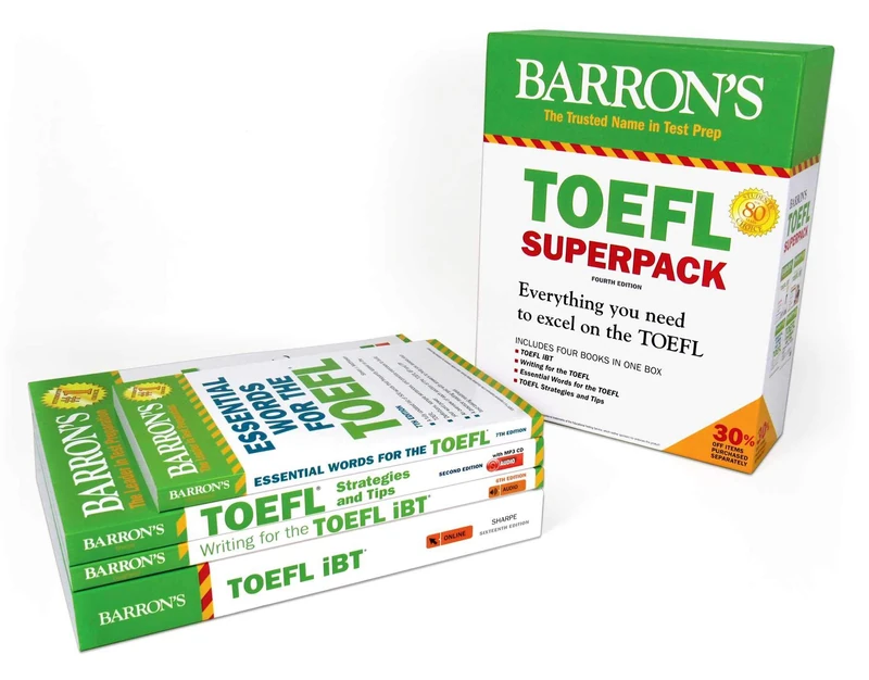 TOEFL iBT Superpack: 4 Books + Practice Tests + Audio Online (Barron's Test Prep)