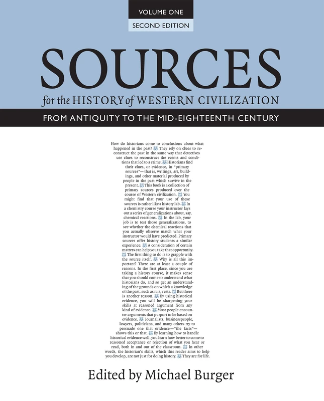 Sources for the History of Western Civilization: From Antiquity to the Mid-Eighteenth Century: 1: From Antiquity to the Mid-Eighteenth Century, Second Edition - Image 1
