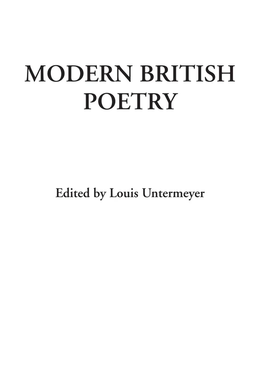 Modern British Poetry