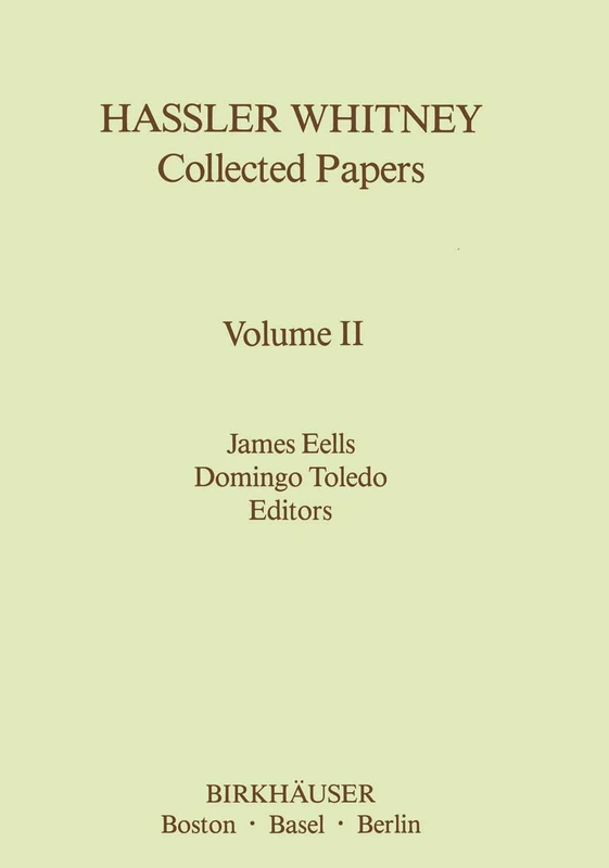 Hassler Whitney Collected Papers: Vol.2 (Contemporary Mathematicians) - Image 1