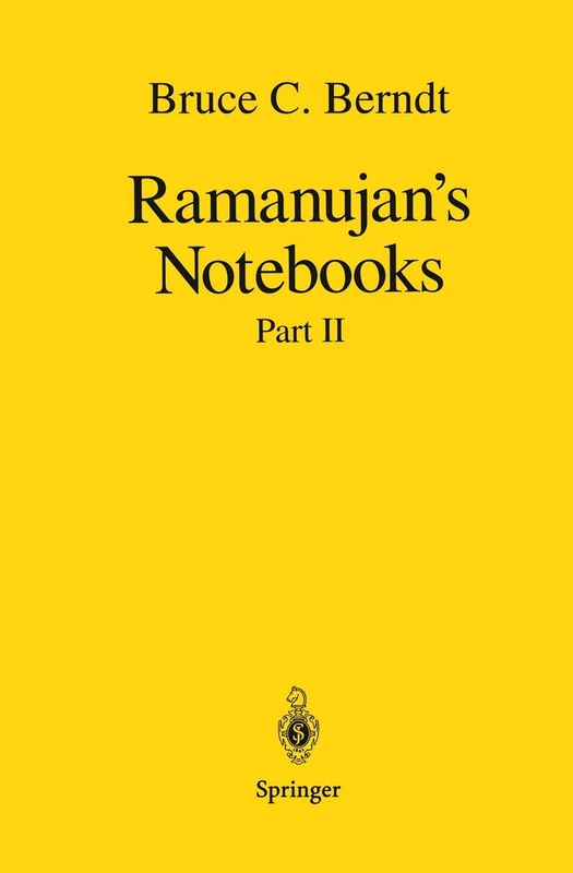 Springer Ramanujan's Notebooks: Part II - Mathematics Book - Image 1