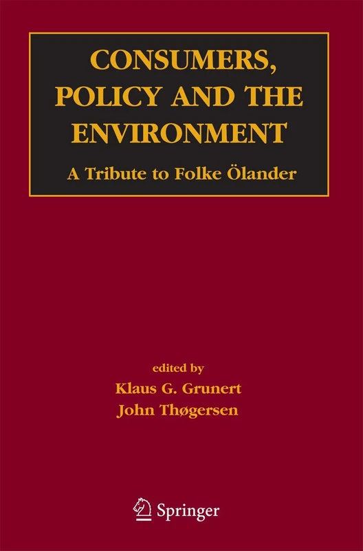 Springer - Consumers, Policy and the Environment Book