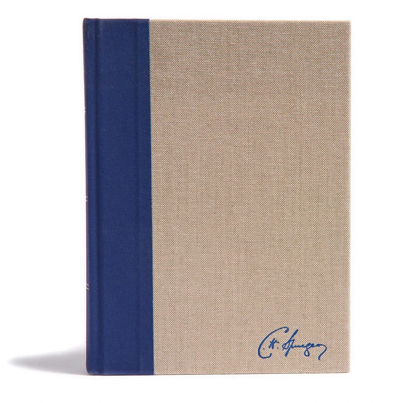 KJV Spurgeon Study Bible, Navy/Tan Cloth-over-Board