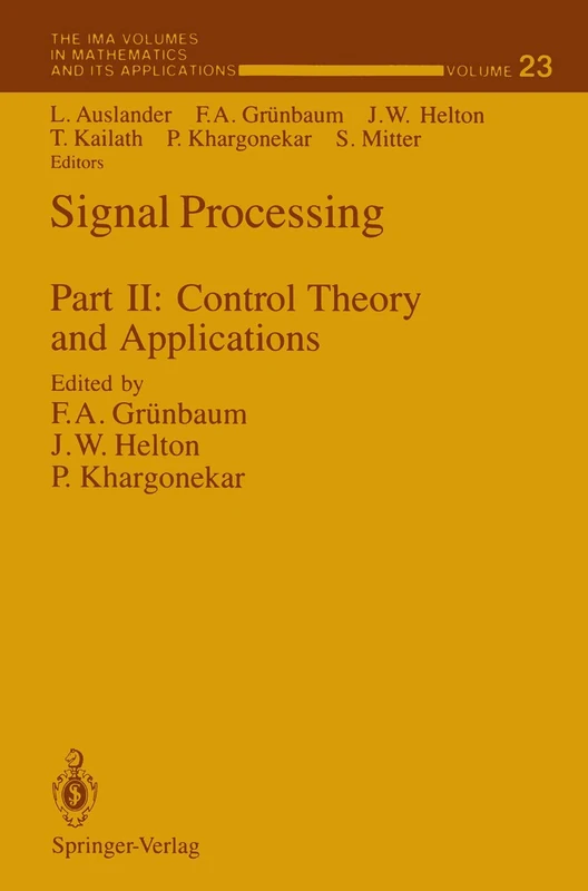 Springer Signal Processing: Part II - Control Theory and Applications