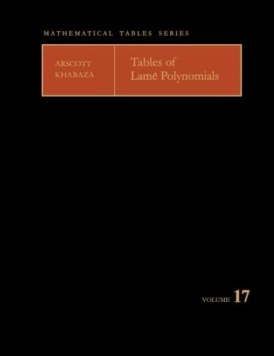Tables of Lamé Polynomials: Mathematical Tables