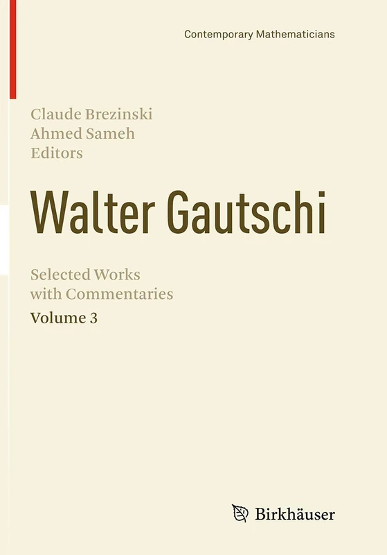 Birkhauser Walter Gautschi Volume 3: Selected Works - Image 1
