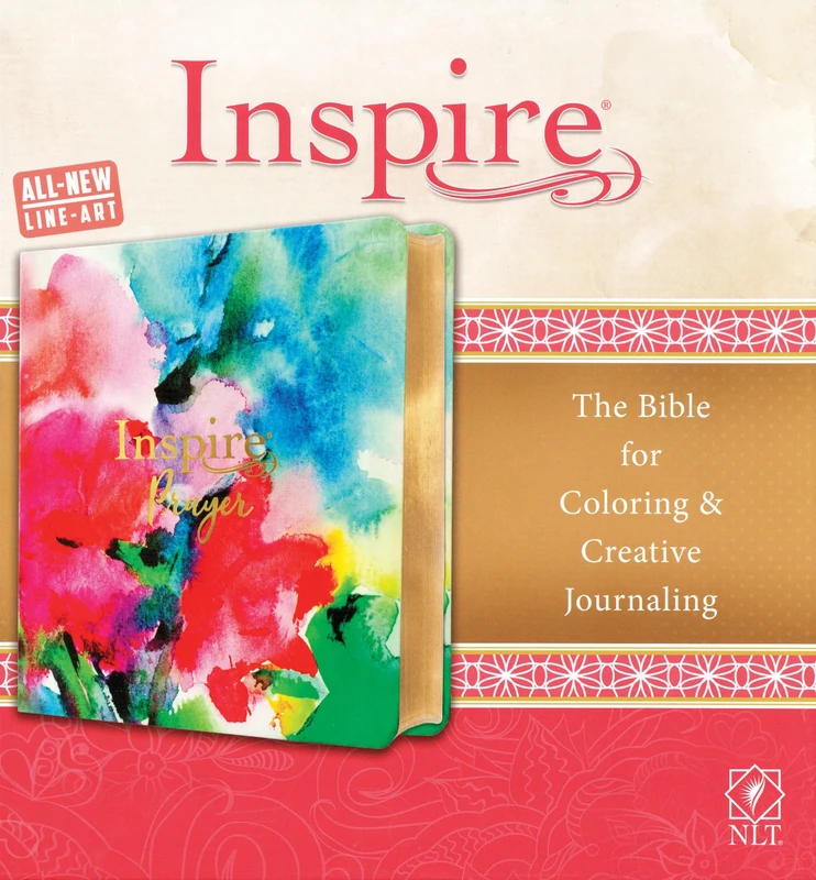 NLT Inspire PRAYER Bible, LeatherLike, Joyful Colors: The Bible for Coloring & Creative Journaling