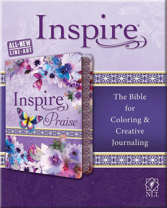 NLT Inspire PRAISE Bible Feminine Deluxe: The Bible for Coloring & Creative Journaling