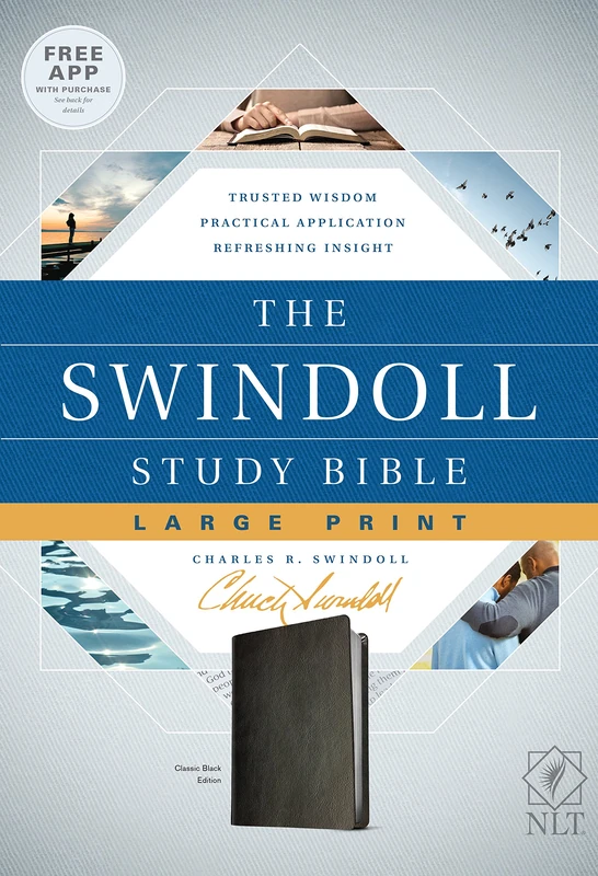 The Swindoll Study Bible NLT, Large Print: New Living Translation, Classic Black Edition