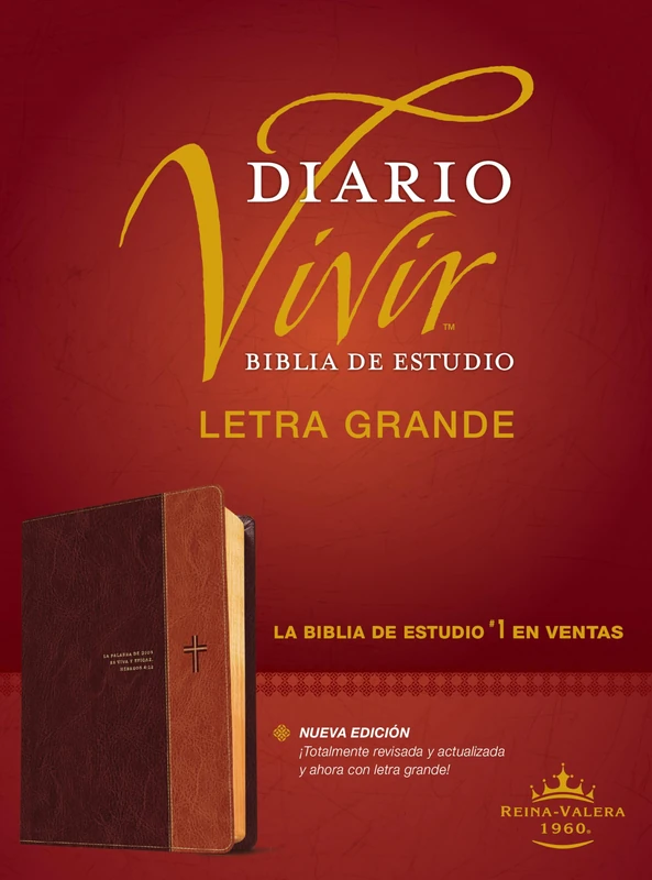 Biblia de estudio del diario vivir RVR60, letra grande: Reina-valera 1960, sentipiel, café/café claro, letra grande / Reina-Valera 1960, Red ... Sentipiel, Coffee/Clear Coffee, Large Print