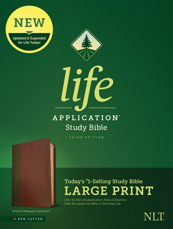 NLT Life Application Study Bible, Third Edition, Large Print: New Living Translation, Brown & Mahogany Leatherlike