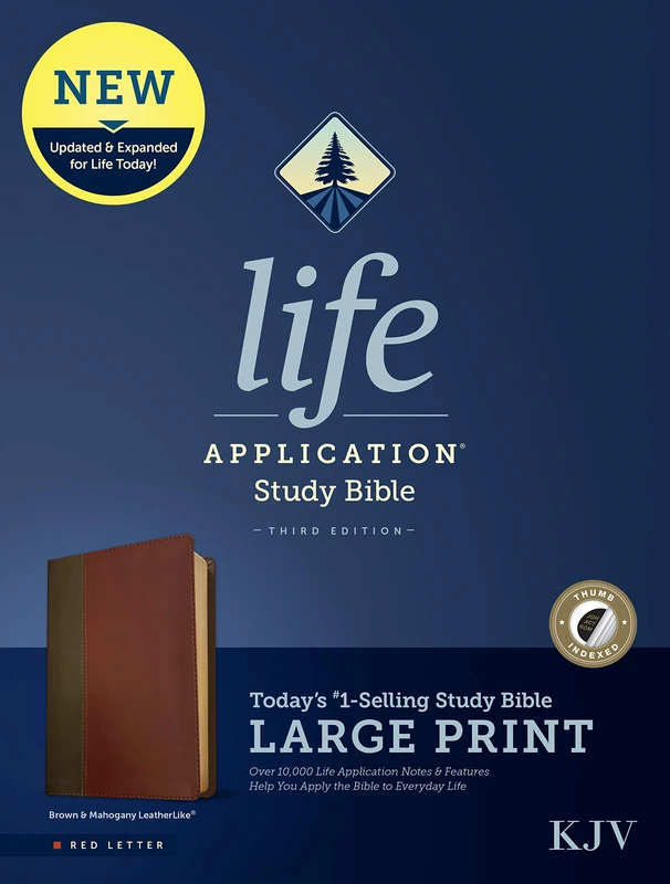 KJV Life Application Study Bible, Third Edition, Large Print: King James Version, Brown/Mahogany, Leatherlike, Red Letter