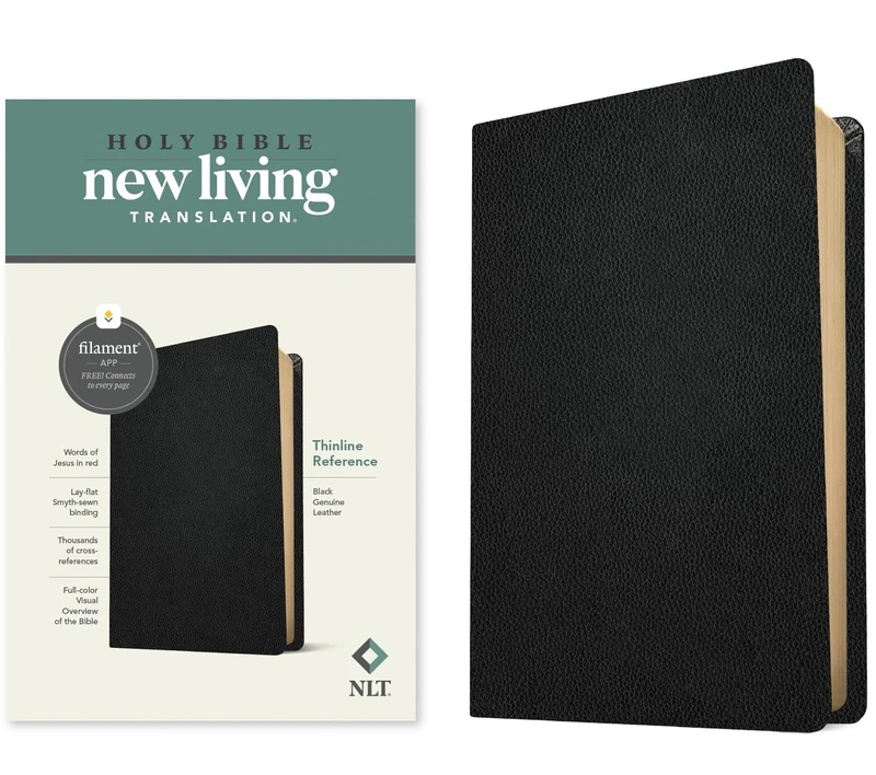 NLT Thinline Reference Bible, Filament Enabled Edition (Red: New Living Translation, Black, Genuine Leather, Thinline Reference, Filament Enabled Edition