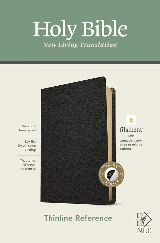 NLT Thinline Reference Bible, Filament Edition, Black: New Living Translation, Thinline Reference Bible, Black, Filament Enabled Edition, Red Letter, Genuine Leather