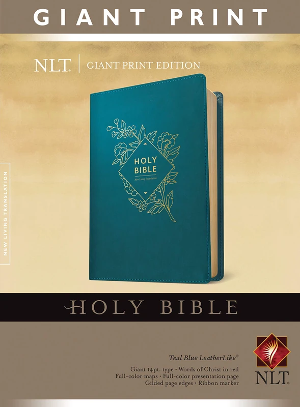 Holy Bible, Giant Print NLT (Red Letter, LeatherLike, Teal B
