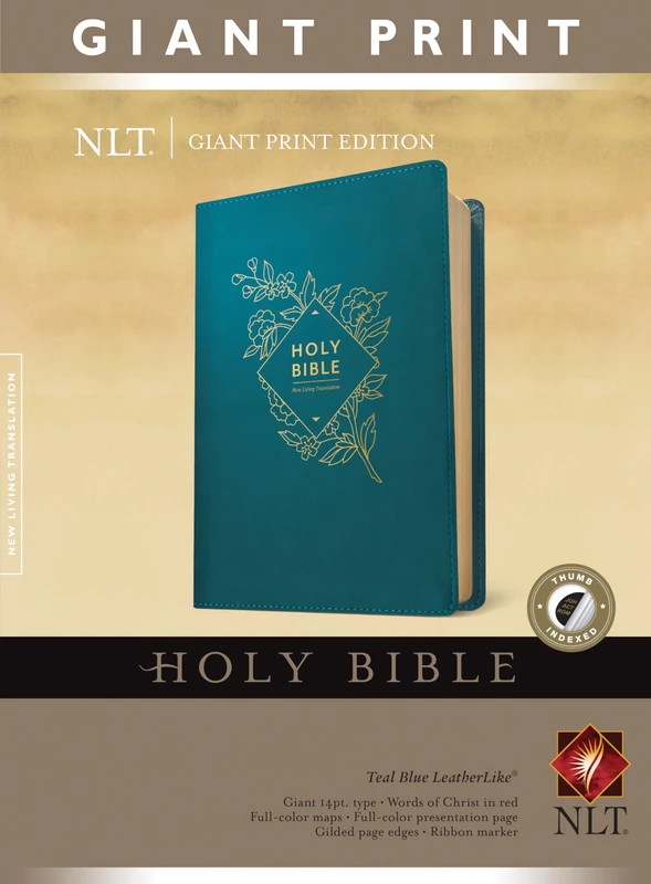 NLT Holy Bible, Giant Print (Red Letter, LeatherLike, Teal B