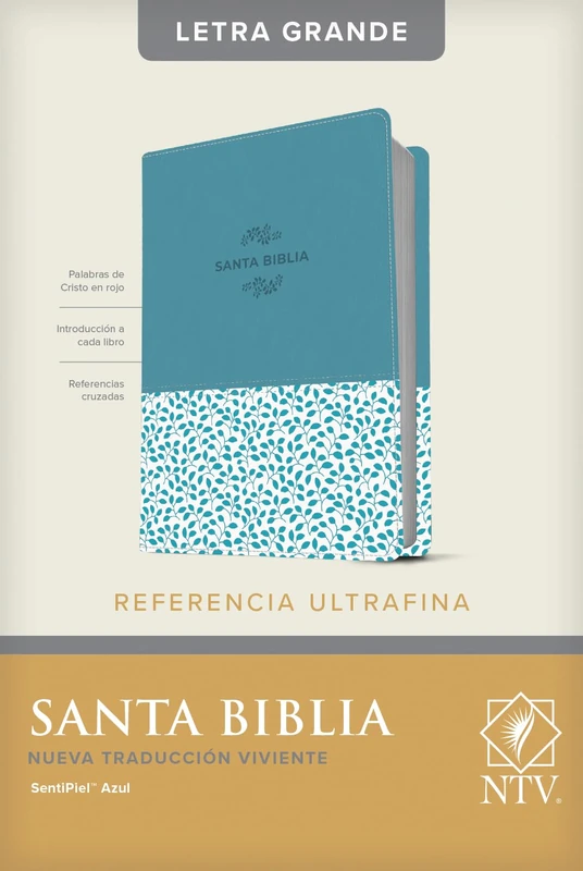 Santa Biblia NTV, Edición de referencia ultrafina, letra gra: Nueva Traducion Viviente, Azul, SentiPiel, Letre Grande, Referencias Ultrafina
