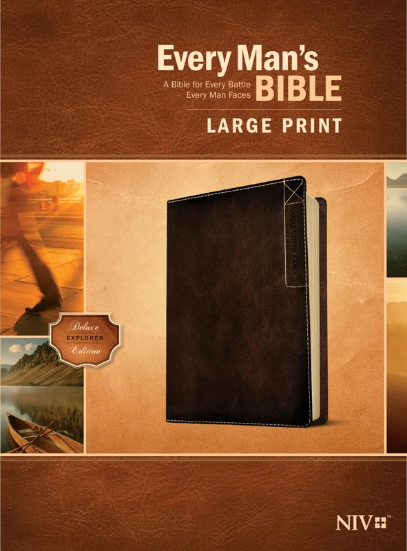 Every Man’s Bible NIV, Large Print, Deluxe Explorer Edition: New International Version, Brown, Leatherlike, Explorer Edition