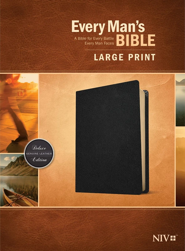 NIV Every Man's Bible, Large Print (Genuine Leather, Black): New International Version, Black, Genuine Leather