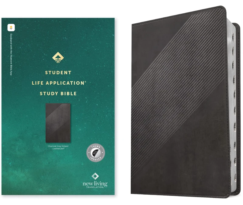 NLT Student Life Application Study Bible, Filament Enabled Edition (Red Letter, Leatherlike, Charcoal Gray Striped, Indexed): New Living Translation, ... Filament Enabled Edition, Red Letter