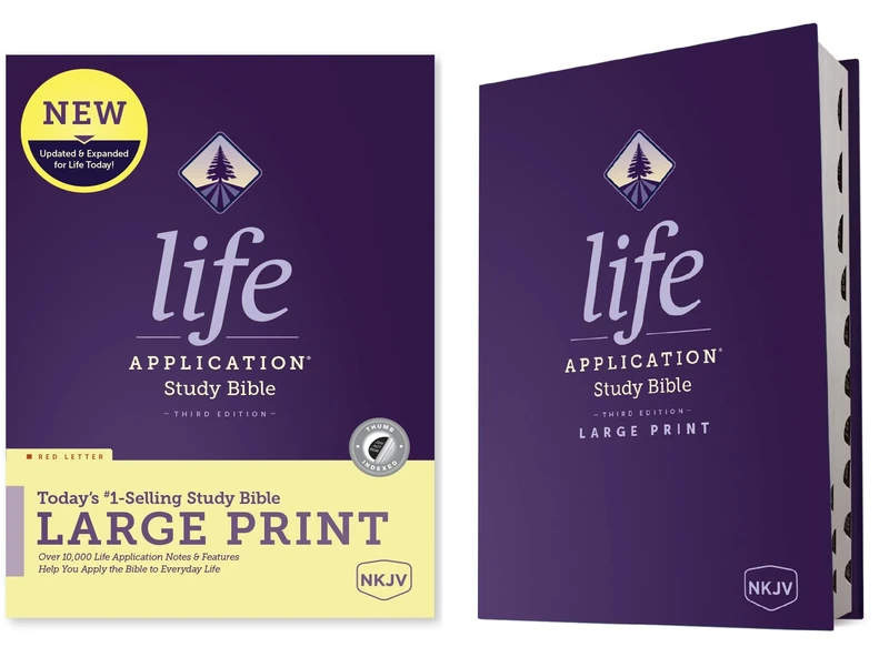 NKJV Life Application Study Bible, Third Edition, Large Print (Red Letter, Hardcover, Indexed): Nkjv Life Application Study Bible, Red Letter