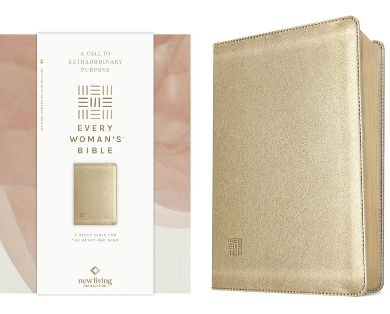 Holy Bible: NLT Every Woman’s Bible, Filament-enabled Edition Leatherlike, Soft Gold: New Living Translation, Soft Gold, Leatherlike, Every Woman's ... Markers, Words of Jesus in Red, With Maps