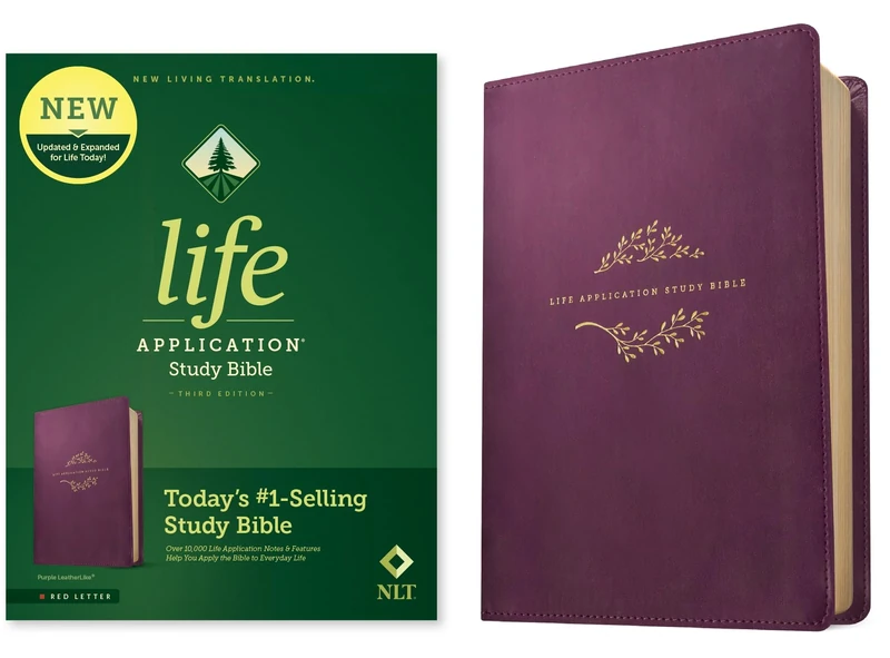 NLT Life Application Study Bible, Third Edition, Purple: New Living Translation, Purple LeatherLike: Red Letter Edition
