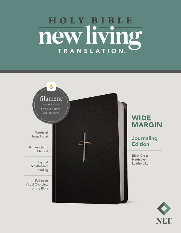 NLT Wide Margin Bible, Filament Enabled Edition (Red Letter, Hardcover Leatherlike, Black Cross): Nlt Wide Margin, Filament Enabled, Black Cross Leatherlike, Journaling Edition