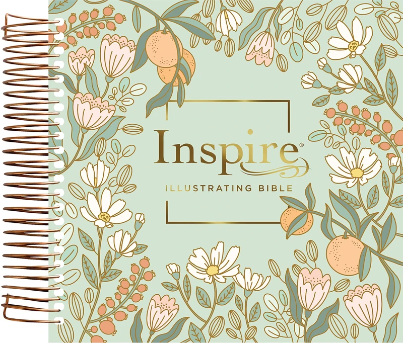 NLT Dayspring Inspire Illustrating Bible, Filament-Enabled Edition (Spiral Bound, Mint Floral Garden): New Living Translation, Mint Floral Garden, ... Garden, Filament Coloring Journal Bible
