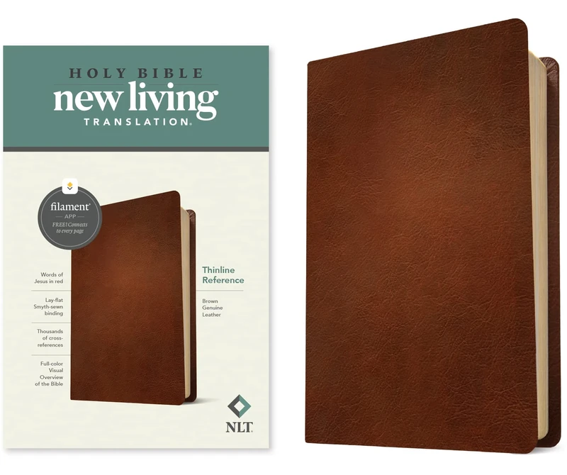 NLT Thinline Reference Bible, Filament Enabled Edition (Red Letter, Genuine Leather, Brown): New Living Translation, Brown, Genuine Leather, Thinline ... Bible, Filament Enabled Edition, Red Letter