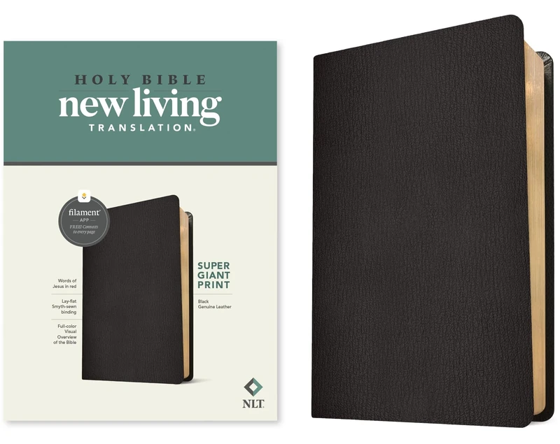 NLT Super Giant Print Bible, Filament-Enabled Edition (Red Letter, Genuine Leather, Black): NLT, Black, Genuine Leather, Super Giant Print Bible, Filament-enabled Edition Red Letter
