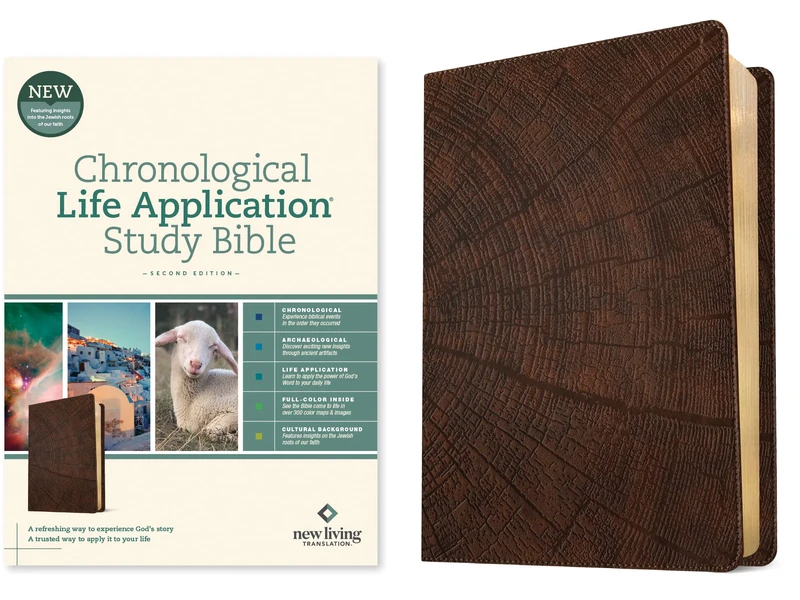 NLT Chronological Life Application Study Bible, Second Edition (Leatherlike, Heritage Oak Brown): New Living Translation, Chronological Life ... Full-Color, Cultural Background