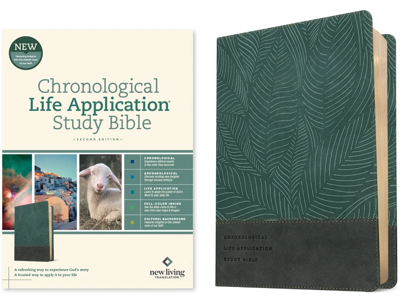 NLT Chronological Life Application Study Bible, Second Edition (Leatherlike, Slate Blue Leaf): New Living Translation, Chronological Life Application ... Archaeological, Cultural Background