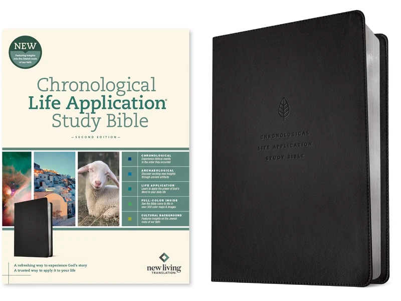 NLT Chronological Life Application Study Bible, Second Edition (Leatherlike, Ebony Leaf): New Living Translation, Chronological Life Application ... Full-Color, Cultural Background
