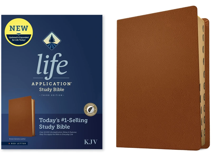 KJV Life Application Study Bible, Third Edition (Red Letter, Genuine Leather, Brown, Indexed): KJV Life Application Study Bible, Red Letter, Genuine Leather, Brown