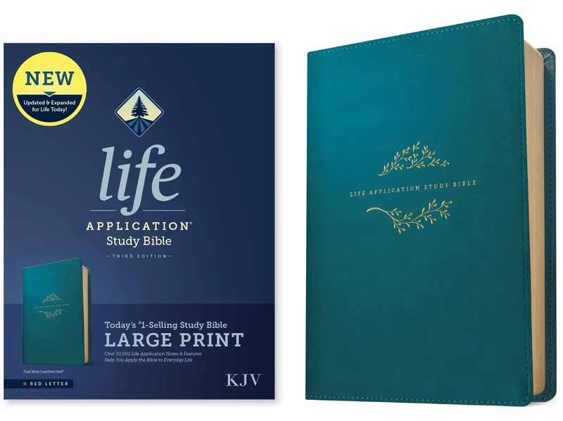 KJV Life Application Study Bible, Third Edition, Large Print (Red Letter, Leatherlike, Teal Blue): King James Version, Teal Blue, Leatherlike, Red Letter