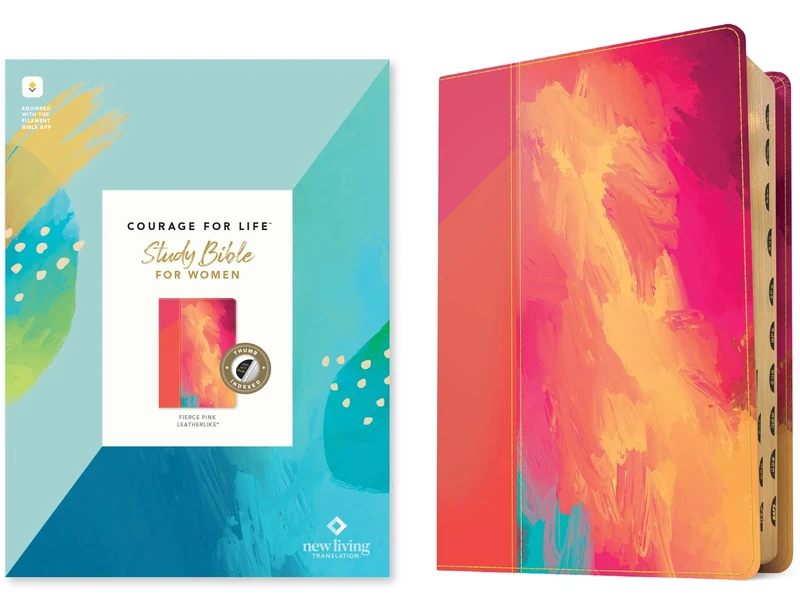 NLT Courage for Life Study Bible for Women, Filament-Enabled Edition (Leatherlike, Fierce Pink, Indexed): New Living Translation, Fierce Pink, Filament Enabled
