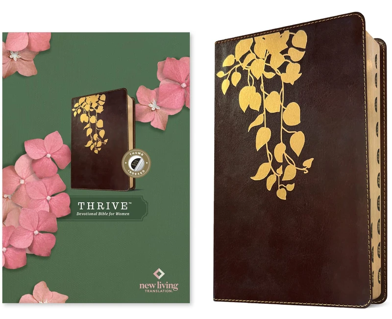 NLT Thrive Devotional Bible for Women (Leatherlike, Cascade Deep Brown, Indexed): New Living Translation, Cascade Deep Brown: Thrive Devotional Bible for Women